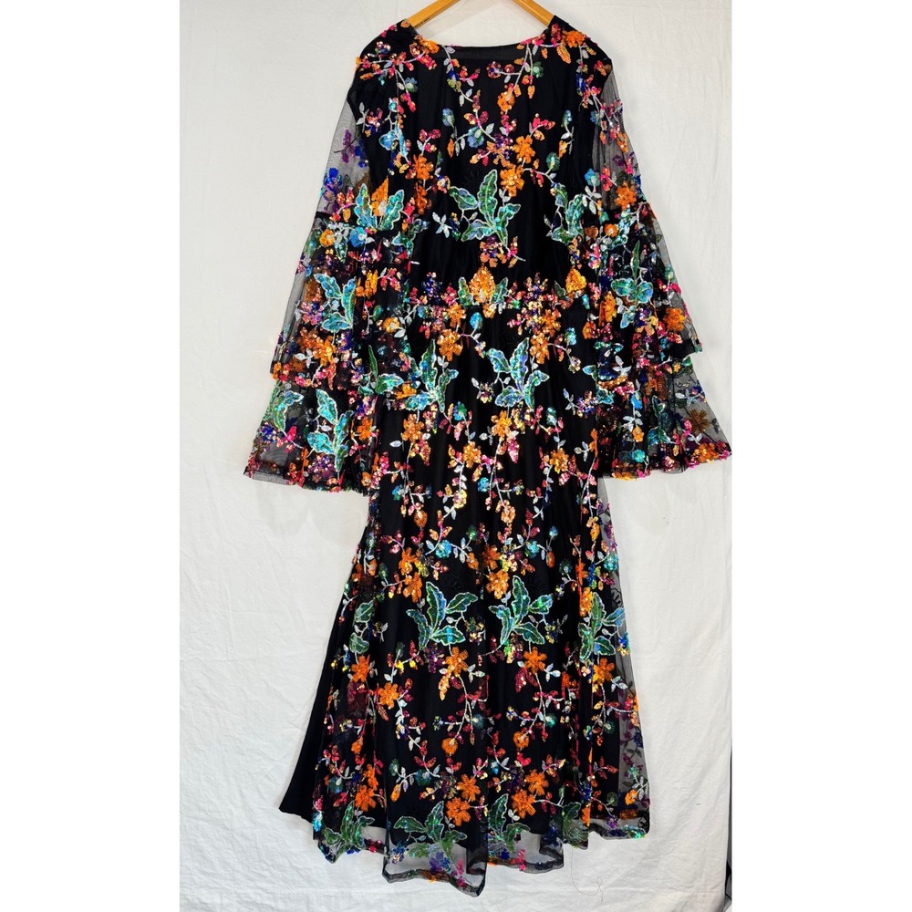 NWT Buddy Love Black Floral Sequin Maxi Dress - Picture 10 of 16